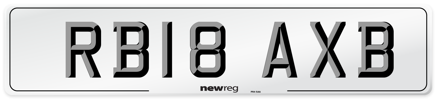 RB18 AXB Number Plate from New Reg